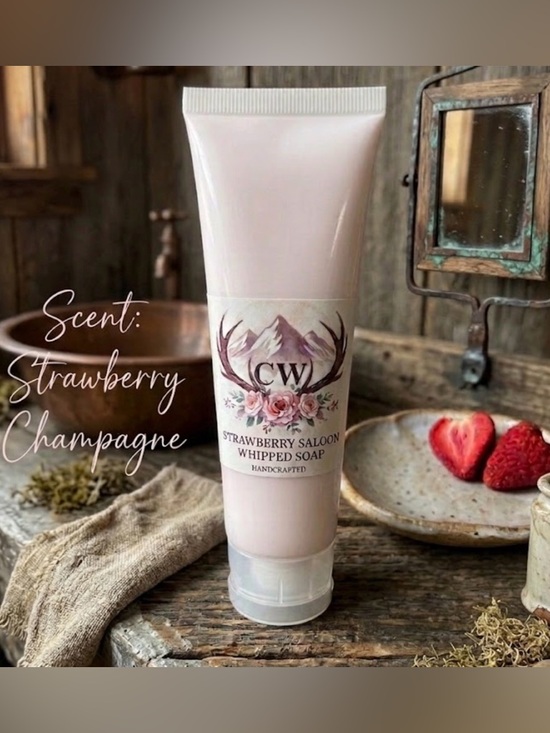 CW PETALS & PEAKS Other - Whipped Soap Travel Size- STRAWBERRY SALOON 🍓🍾